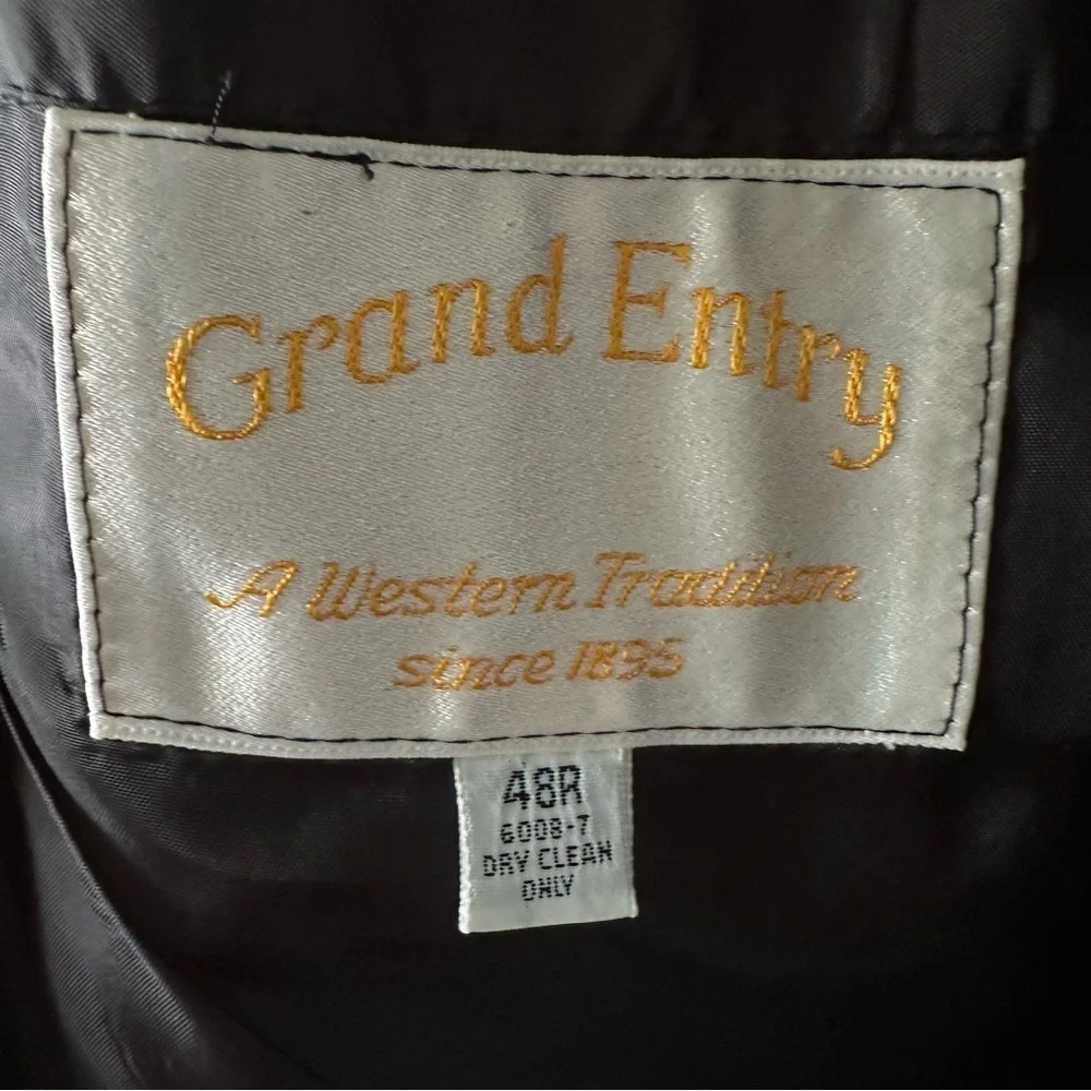 Vintage Grand Entry Western Sport Coat  jacket Men size 48R Grey Pointed Pockets
